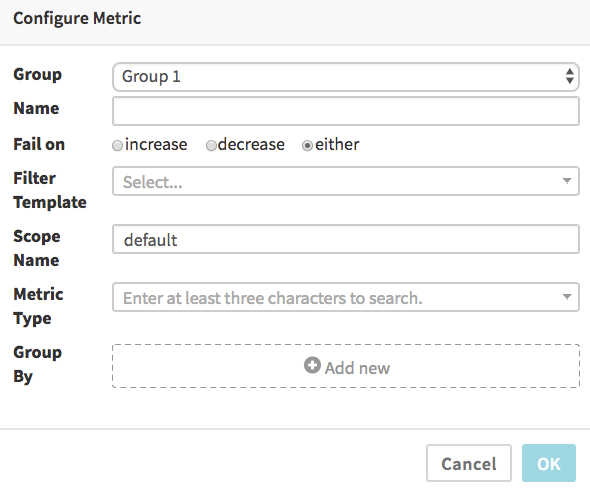 Stackdriver Metric Dialog